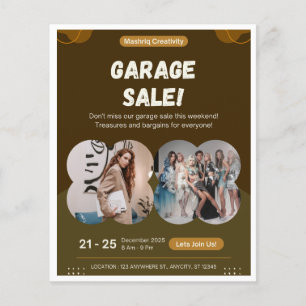 Prospectus 11,4 Cm X 14,2 Cm Flyer de vente de garage et de boutique de style v