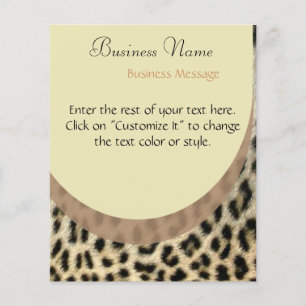 Prospectus 11,4 Cm X 14,2 Cm Flyer Empreinte de léopard