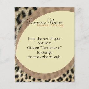 Prospectus 11,4 Cm X 14,2 Cm Flyer Empreinte de léopard