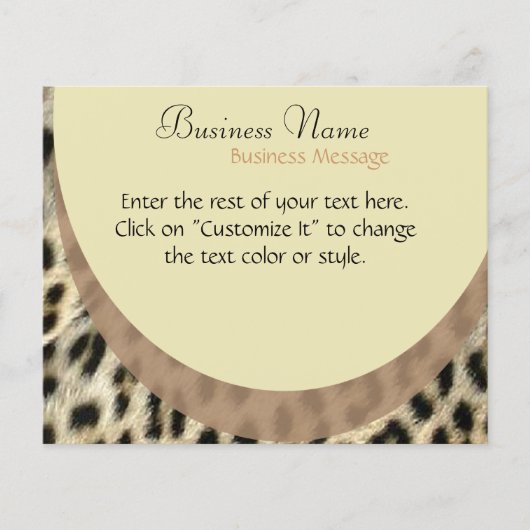 Prospectus 11,4 Cm X 14,2 Cm Flyer Empreinte de léopard (Devant)