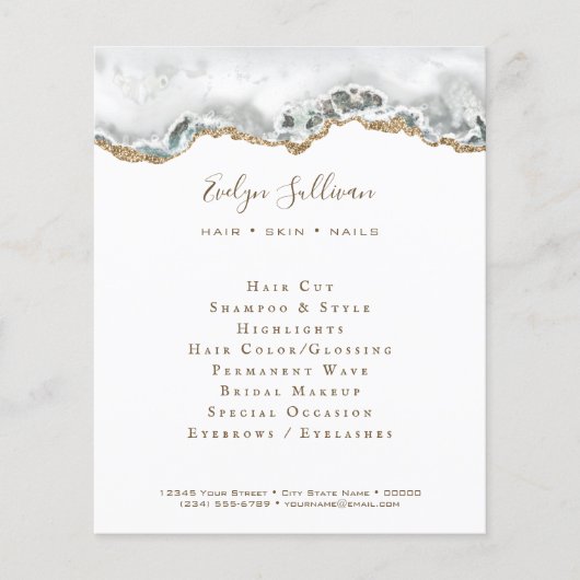 Prospectus 11,4 Cm X 14,2 Cm flyer en agate blanche (Devant)