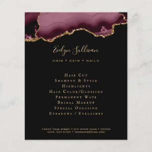 Prospectus 11,4 Cm X 14,2 Cm flyer en agate noir burgundy