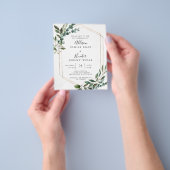 Prospectus 11,4 Cm X 14,2 Cm Flyer Faire-part de mariage budgétaire (main)