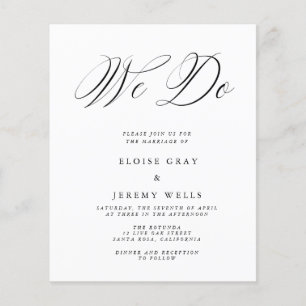 Prospectus 11,4 Cm X 14,2 Cm Flyer Faire-part de mariage budgétaire