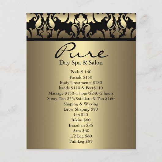 Prospectus 11,4 Cm X 14,2 Cm Flyer Gold Damask (Devant)
