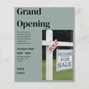 Prospectus 11,4 Cm X 14,2 Cm Flyer Maison Ouverte Immobilier Moderne