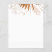 Prospectus 11,4 Cm X 14,2 Cm Flyer Mariage Boho Rose (Dos)