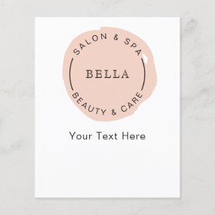 Prospectus 11,4 Cm X 14,2 Cm Flyer minimaliste moderne Blush Salon Spa Coupons