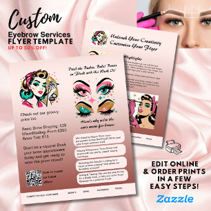 Prospectus 11,4 Cm X 14,2 Cm ⭐️ Flyer Modèle de forme sourcils rose roux