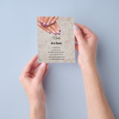 Prospectus 11,4 Cm X 14,2 Cm flyer personnalisé pour l'artiste de l'ongle (main)