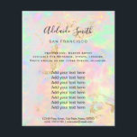 Prospectus 11,4 Cm X 14,2 Cm flyer photo design opale fausse iridescente<br><div class="desc">salon de beauté professionnel maquillage artiste flyer</div>