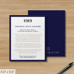 Prospectus 11,4 Cm X 14,2 Cm Flyer promotionnel bleu et or de la Marine avec lo<br><div class="desc">Un simple modèle de prospectus d'affaires bleu marine et or personnalisé dans un style minimaliste moderne qui peut être facilement mis à jour avec le logo de votre entreprise, les coordonnées et le texte personnalisé du prospectus. Idéal pour les produits marketing, les services, les promotions, les prix d'évènements, et plus...</div>