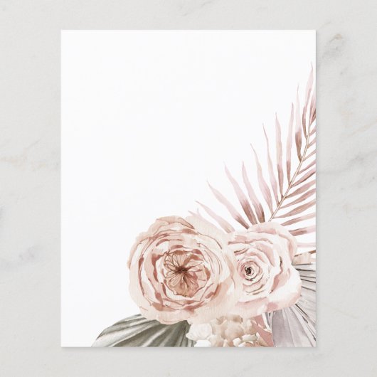 Prospectus 11,4 Cm X 14,2 Cm Flyer rose Boho (Dos)