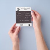 Prospectus 11,4 Cm X 14,2 Cm Flyer Services aux animaux de compagnie (main)