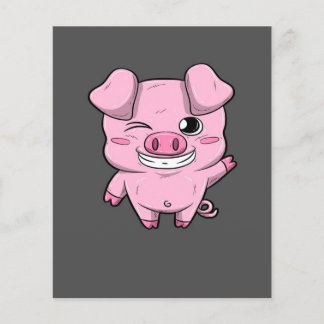 Prospectus 11,4 Cm X 14,2 Cm Flyers de porc | Cochon rose | Commercialisation P