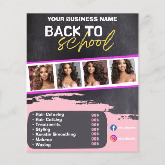 Prospectus 11,4 Cm X 14,2 Cm flyers hair stylist Back to School Sale Flyer