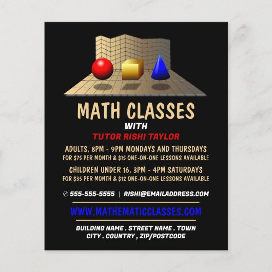 Prospectus 11,4 Cm X 14,2 Cm Formes mathématiques, classes mathématiques Public (Devant)