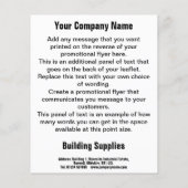 Prospectus 11,4 Cm X 14,2 Cm Fournitures de construction Cartoon Design Flyer (Dos)