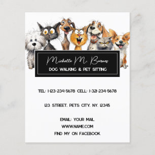 Prospectus 11,4 Cm X 14,2 Cm Funny Crazy Chats Chiens Animaux Sitter Moderne Bl