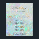 Prospectus 11,4 Cm X 14,2 Cm gemstone opal FAUX texture iridescente<br><div class="desc">prospectus de maquillage professionnel du salon de beauté</div>