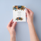 Prospectus 11,4 Cm X 14,2 Cm Gingembre et marine Floral Mariage (main)