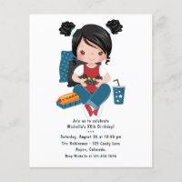 Girl Game Night Vidéo Jeu Sleepover Party Invitat