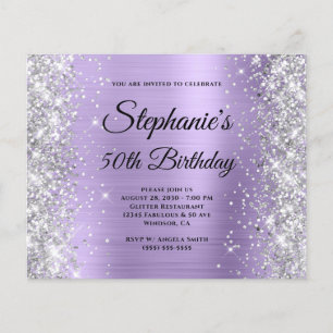 Prospectus 11,4 Cm X 14,2 Cm Glamour Monogramme Argent Pâle Violet 50e Annivers