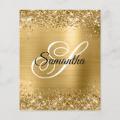 Prospectus 11,4 Cm X 14,2 Cm Glittery Gold Foil 21e anniversaire Invitation (Dos)