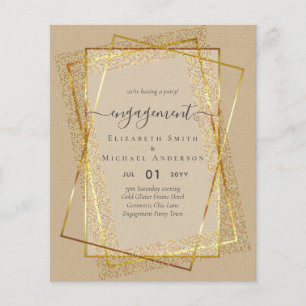 Prospectus 11,4 Cm X 14,2 Cm Glitzy Glam ENGAGEMENT Partie Invitations BUDGET