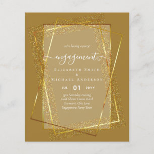 Prospectus 11,4 Cm X 14,2 Cm Glitzy Glam ENGAGEMENT Partie Invitations BUDGET