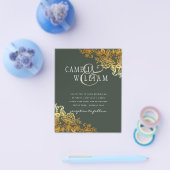 Prospectus 11,4 Cm X 14,2 Cm Gold Lace Green Wedding Invitations Budget (Simple)