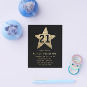 Prospectus 11,4 Cm X 14,2 Cm Gold Sparkly Star 21e fête d'anniversaire (Simple)