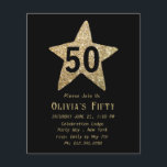 Prospectus 11,4 Cm X 14,2 Cm Gold Sparkly Star 50th Birthday Party Flyer<br><div class="desc">Personnalisez cet élégant flyer moderne doré et noir 50th Birthday Party. BUDGET FLYER : MISE À NIVEAU DU PAPIER PLUS ÉPAISSE - AUCUNE ENVELOPPE INCLUSE. LA FONCTION DE CONCEPTION DE TRANSFERT EST DISPONIBLE SUR LA PAGE PRODUIT (FACULTATIF).</div>
