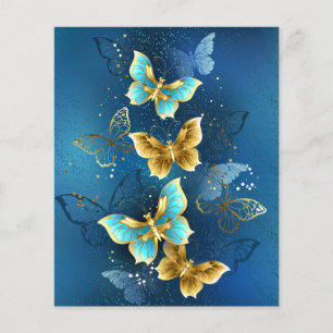 Prospectus 11,4 Cm X 14,2 Cm Golden butterflies