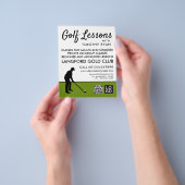 Prospectus 11,4 Cm X 14,2 Cm Golf Player Silhouette, GoIf Lesson Advertising (main)