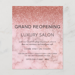 Prospectus 11,4 Cm X 14,2 Cm Grand Réouverture Rose Gold Parties scintillant Sa