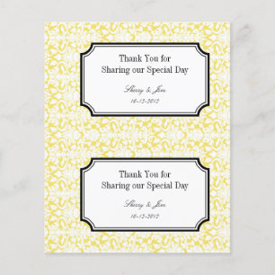 Prospectus 11,4 Cm X 14,2 Cm Grand sac cadeau de mariage en soie jaune avec éti