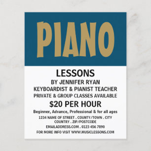 Prospectus 11,4 Cm X 14,2 Cm Gras, Clavier, Cours de piano modernes