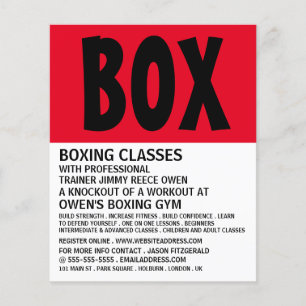 Prospectus 11,4 Cm X 14,2 Cm Gras moderne, Classe Boxe Advert Flyer