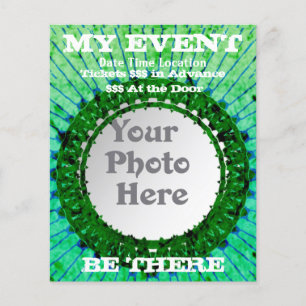 Prospectus 11,4 Cm X 14,2 Cm Green Tiedye Photo Event Flyers
