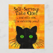 Prospectus 11,4 Cm X 14,2 Cm Halloween éffrayant en chat noir (Devant)