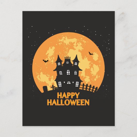 Prospectus 11,4 Cm X 14,2 Cm Happy halloween maison hantée (Devant)