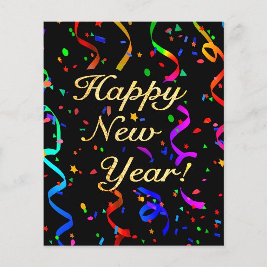 Prospectus 11,4 Cm X 14,2 Cm "Happy New Year!" (Devant)
