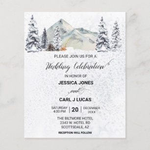 Prospectus 11,4 Cm X 14,2 Cm Hiver Noël Paysage de neige Budget