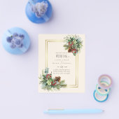 Prospectus 11,4 Cm X 14,2 Cm Hiver Red Berries Pine Cones Mariage (Simple)
