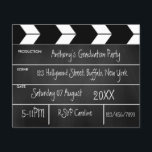 Prospectus 11,4 Cm X 14,2 Cm Hollywood Movie Graduation Party Chalkboard Invita<br><div class="desc">Invitation clapperboard de la fête de graduation prêt à être customisé à vos spécificités. Veuillez noter que cette invitation budgétaire est sur papier de prospectus et elle est très mince. Les enveloppes ne sont pas incluses. Pour des invitations plus épaisses avec enveloppes incluses et des produits correspondants sur le même...</div>