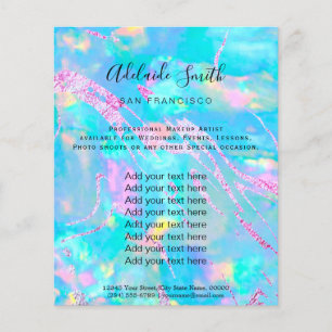 Prospectus 11,4 Cm X 14,2 Cm holographe de l'opale de pierre d'aqua FAUX