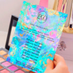 Prospectus 11,4 Cm X 14,2 Cm holographe en cristal opal FAUX Circulaire<br><div class="desc">salon de beauté professionnel maquillage artiste flyer</div>