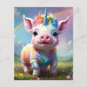 Prospectus 11,4 Cm X 14,2 Cm "Hooves magiques : le cochon de licorne arc-en-cie