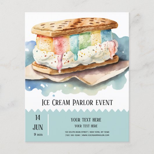 Prospectus 11,4 Cm X 14,2 Cm Ice cream parlor flyer (Devant)